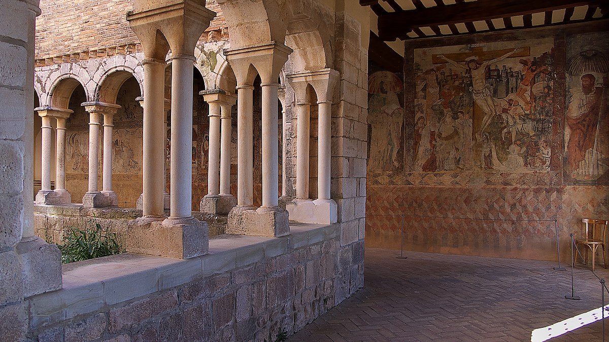 Foto de Wikipedia - Pinturas en el claustro de la Colegiata de Santa María la Mayor en Alquézar